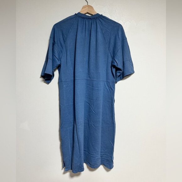 Wrap London Hemp Cotton Blue Midi Dress - Size US 6 / UK 10 - Picture 11 of 12